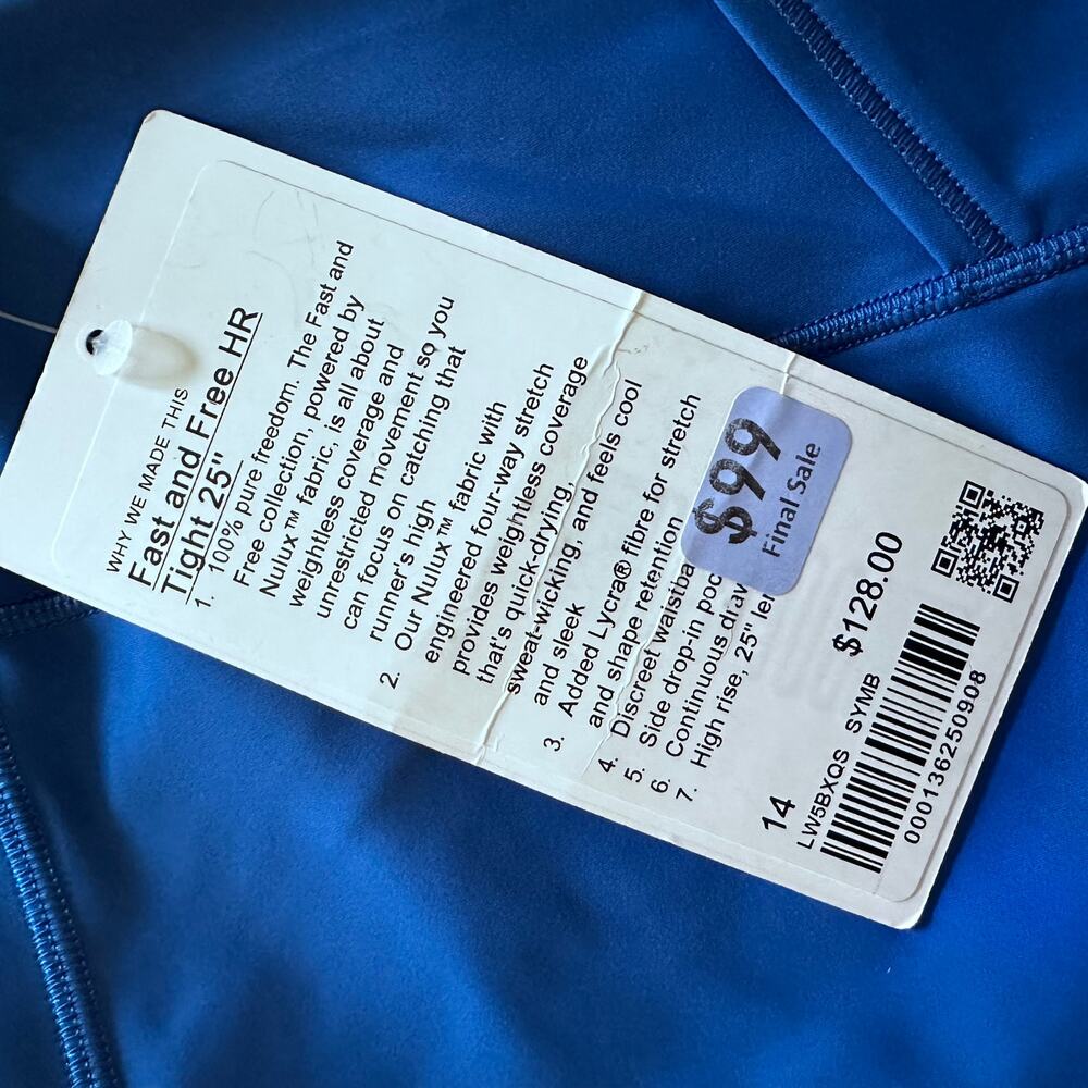 Lululemon Fast and Free HR Tight 25" Leggings - Size 14 - Picture 7 of 7